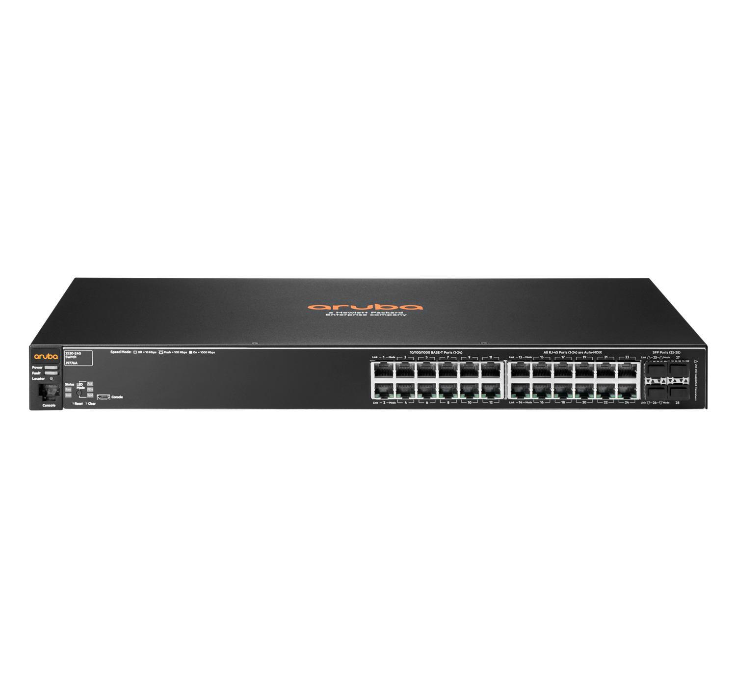 SWITCH ARUBA 2530-24G 24-Ports Gigabit (4) 1G SFP w/ Rkmnts