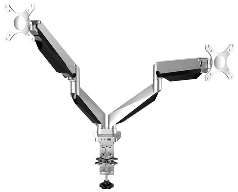 PROKORD DESKTOP MONITOR MOUNT DUS522 DUAL ARM (Black/Silver) NEW