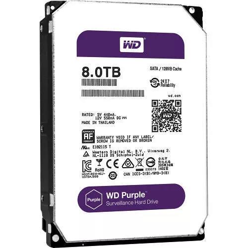 HDD WESTERN DIGITAL 8TB SATA 6G 3.5" 5.4K PURPLE SURVEILANCE