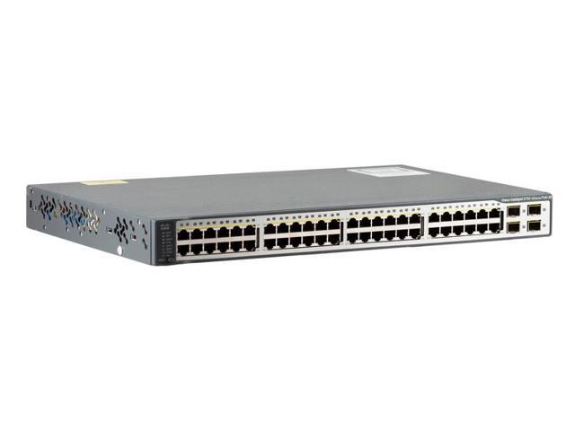 SWITCH CISCO WS-C3750V2-48PS-S 48-Ports 10/100 (4) 1G SFP POE w/ Rkmnts