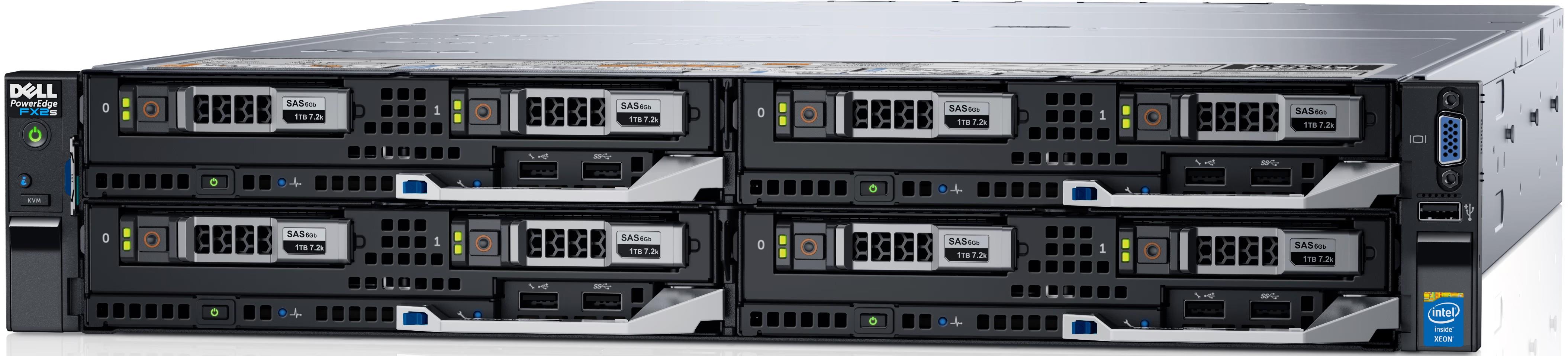 Dell Poweredge FX2S /w 4 x FC630 each with: (2 x SFF) 2 x Xeon E5-2680v4/32GB/Perc H730/No Rails
