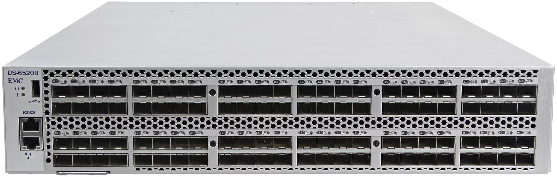 SWITCH EMC DS-6520B 96-Ports/96-Ports 16G REVERSE AIRFLOW /w 2x PSU 1100W (P/N: 100-652-868-00) without/ Rkmnts
