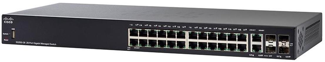 SWITCH CISCO SG350-28-K9 28-Ports Gigabit (4) 1G SFP w/ Rkmnts