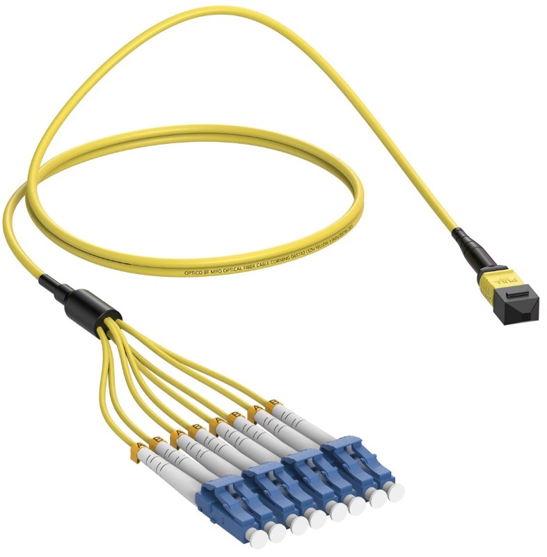 CABLE OPTICONX OM4 8 FIBER MTP(M)-LC 40G 8M NEW