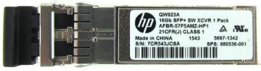 HPE 16Gb FIBRE CHANNEL SHORT WAVE SFP+ TRANSCEIVER MODULE