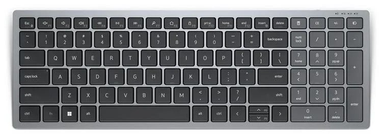 Dell KB740 Compact Multi-Device Keyboard Wireless/Bluetooth Grey Italian New Open Box