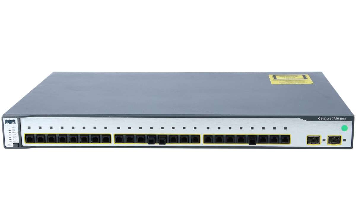 SWITCH CISCO WS-C3750-24FS-S 24-Ports 10/100 (2) 1G SFP w/ Rkmnts