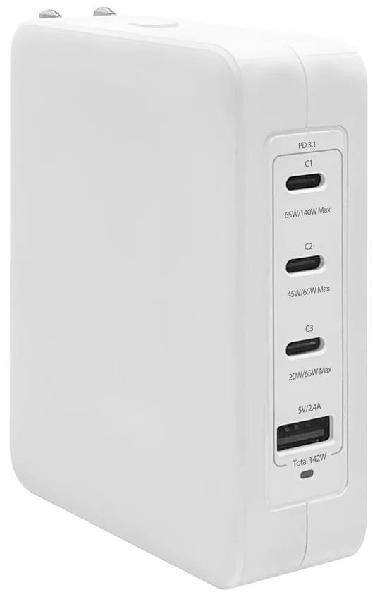 WALL CHARGER MACALLY 142W 1xUSB-C 5V/9V/15V=3A 20V/28V=5A / 2xUSB-C 5V/9V/15V=3A 20V=3.25A / 1xUSB-A 5V=2.4A