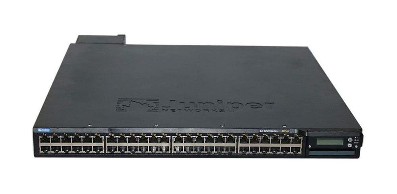 SWITCH JUNIPER EX4200-48T 48-Ports Gigabit POE /w 2x 10GBe XFP PORTS (P/N: EX-UM-2XFP), 2xPSU 320W (EX-PWR-320-AC) w/ Rkmnts
