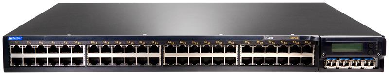 SWITCH JUNIPER EX4200-48T 48-Ports Gigabit POE 8 /w 1x PSU 320W (P/N: EX-PWR-320-AC) w/ Rkmnts