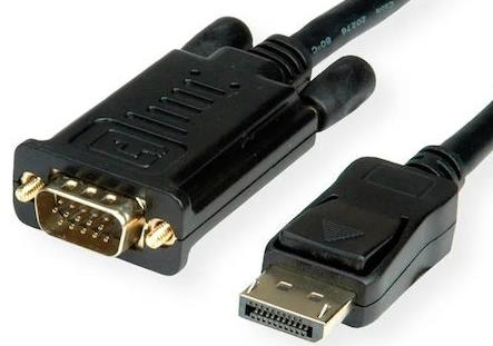 CABLE ROLINE BLACK DISPLAYPORT MALE TO VGA MALE 2m