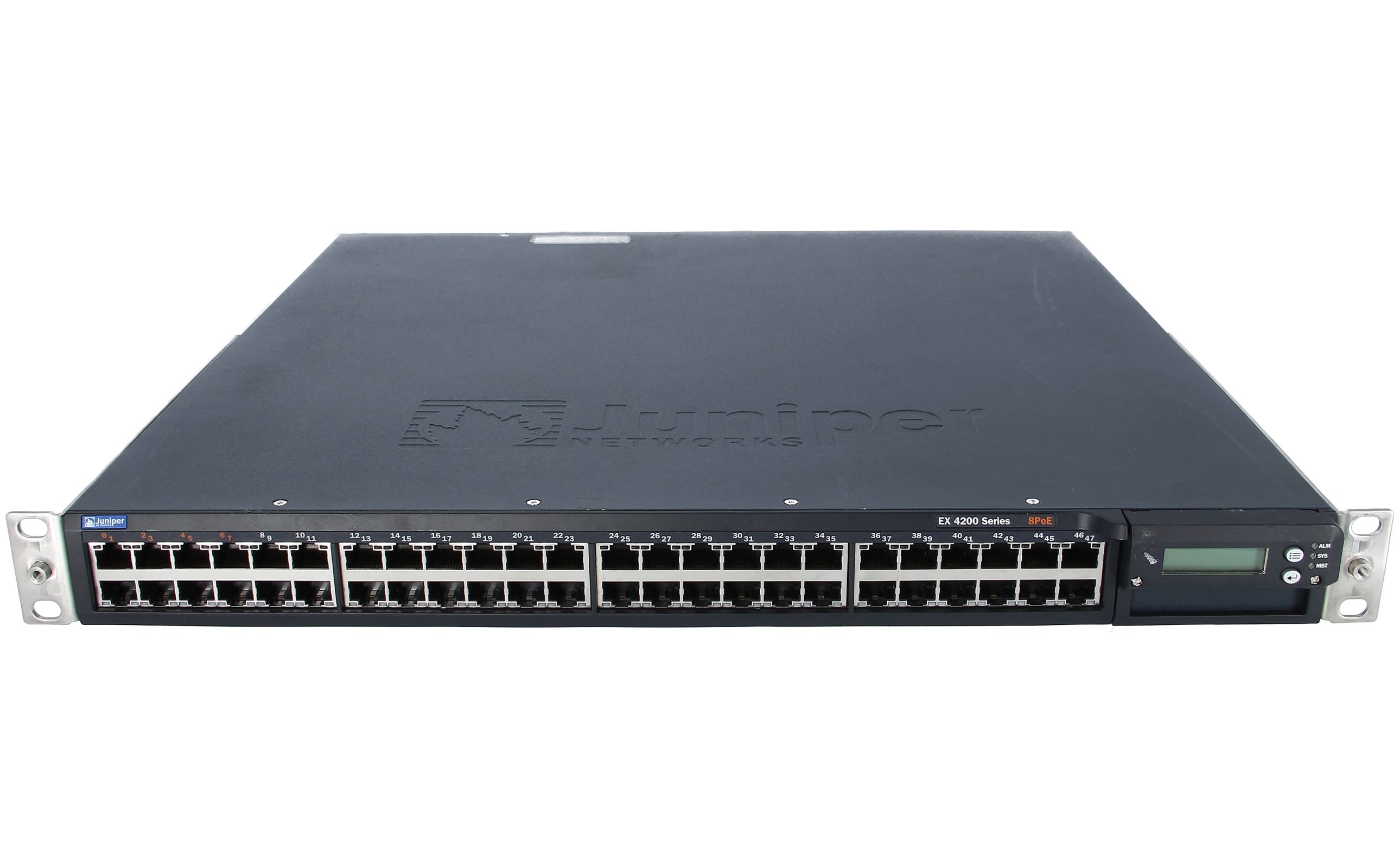 SWITCH JUNIPER EX4200-48T 48-Ports Gigabit POE (8 PoE PORTS) /w 2xPSU 320W (EX-PWR-320-AC) w/ Rkmnts