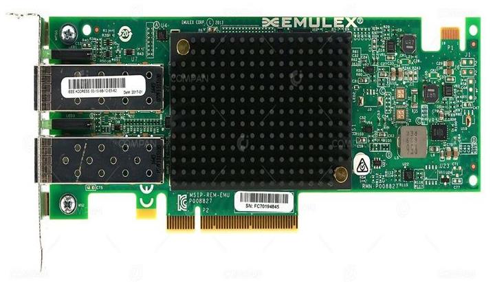NIC EMULEX P008827-21F 2-ports 10GB PCI-E x8 L.P. SFP+ HBA