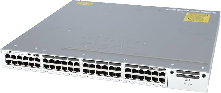 SWITCH CISCO WS-C3850-48T-S 48-Ports Gigabit 2x PSU 350W (P/N: PWR-C1-350WAC), 1x C3850-NM-2-10G w/ Rkmnts