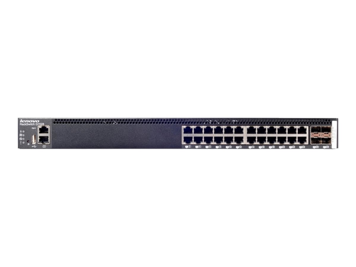 SWITCH LENOVO Rackswitch G7028 24-Ports Gigabit (4) 1G SFP w/ Rkmnts