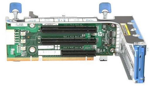 HP RISER CAGE /w RISER BOARD 2 SLOT PCI-E x16, 1x PCI-E x8 F.P. FOR HP PROLIANT DL380 G9