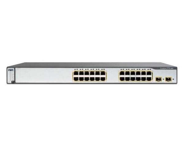 SWITCH CISCO WS-C3750G-24TS-E1U 24-Ports Gigabit (4) 1G SFP w/ Rkmnts