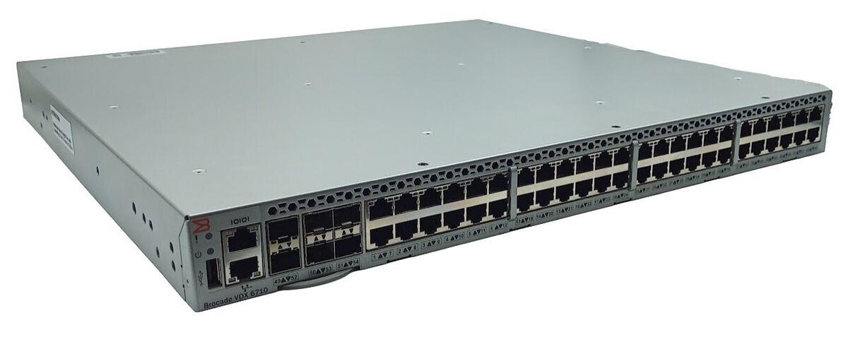 SWITCH BROCADE VDX 6710 48P 48-Ports Gigabit (6) 10G SFP+ /w 2x PSU 250W (P/N: 23-1000044-02) without/ Rkmnts