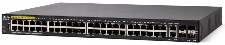 SWITCH CISCO SG350-52P-K9 48-Ports Gigabit (4) 1G SFP POE+ w/ Rkmnts