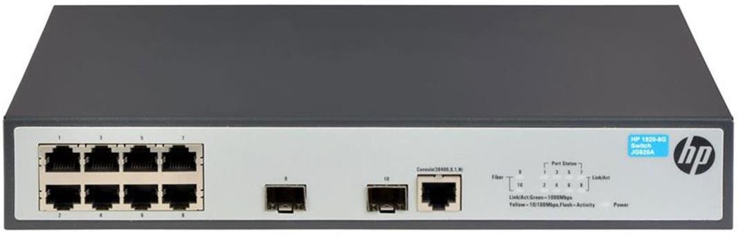SWITCH HP OfficeConnect 1920-8G 8-Ports Gigabit (2) 1G SFP w/ Rkmnts