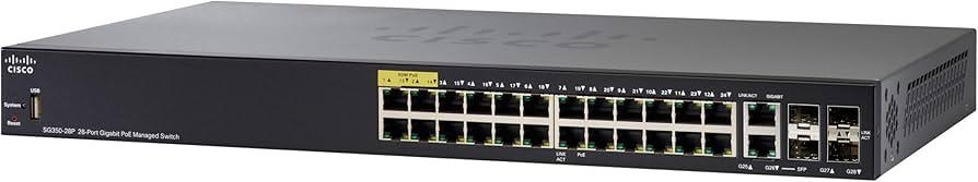 SWITCH CISCO SG350-28P-K9 24-Ports Gigabit (4) 1G SFP POE w/ Rkmnts