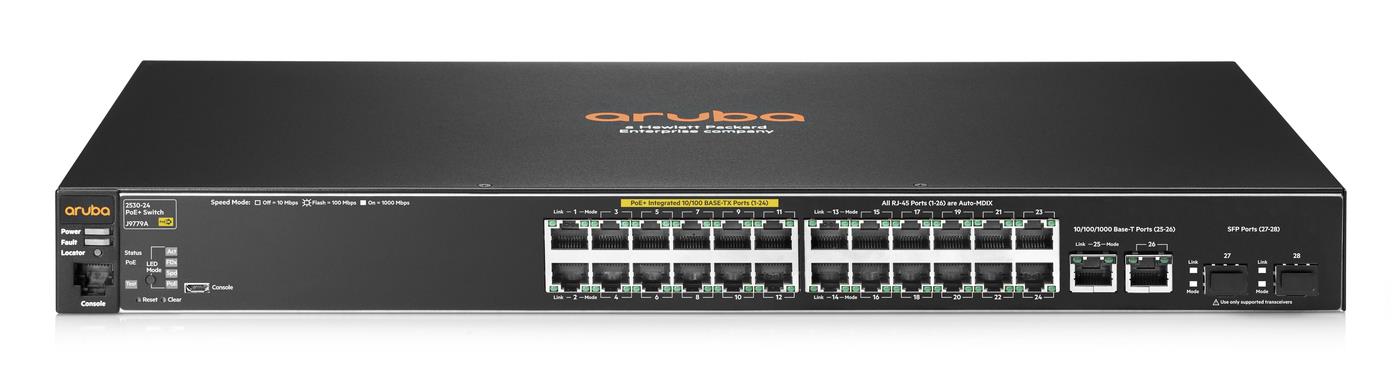 SWITCH HP ARUBA 2530 24-Ports Gigabit (2) 1G SFP POE+ with/ Rkmnts