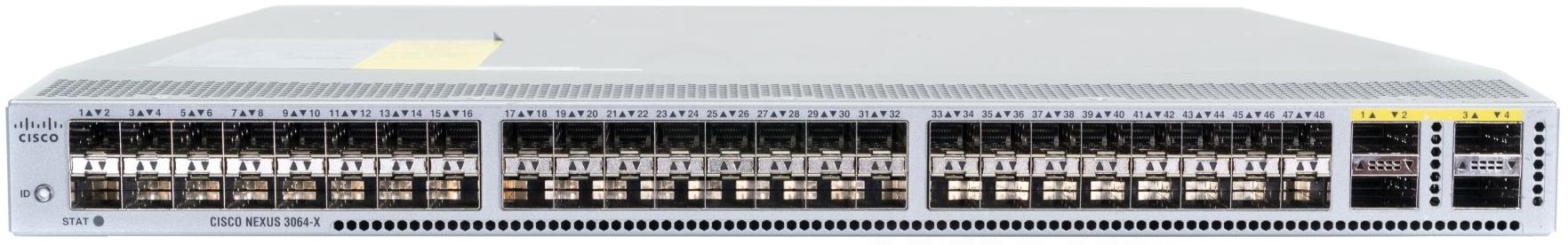 SWITCH NEXUS N3K-C3064PQ-10GX (48) 10G SFP (4) 40G QSFP+ PSU 400W (P/N: N2200-PAC-400W), 4 FAN FRONT TO REAR (P/N: N3K-C3064-FAN) without/ Rkmnts