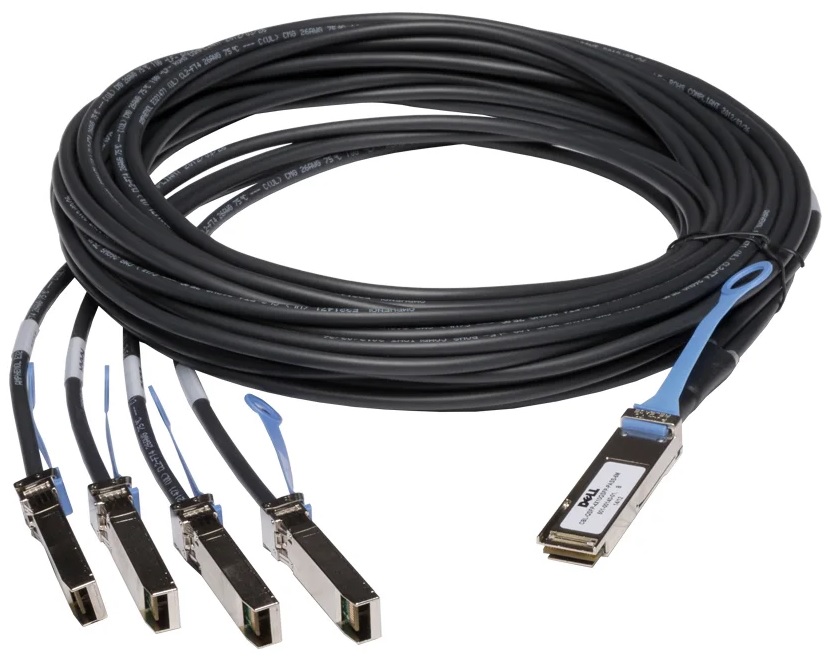 Cable Dell DAC-QSFP-4SFP-10G-7M 40G QSFP+ to 4 x 10G SFP+ Passive Direct Attach Copper Breakout 7m NEW