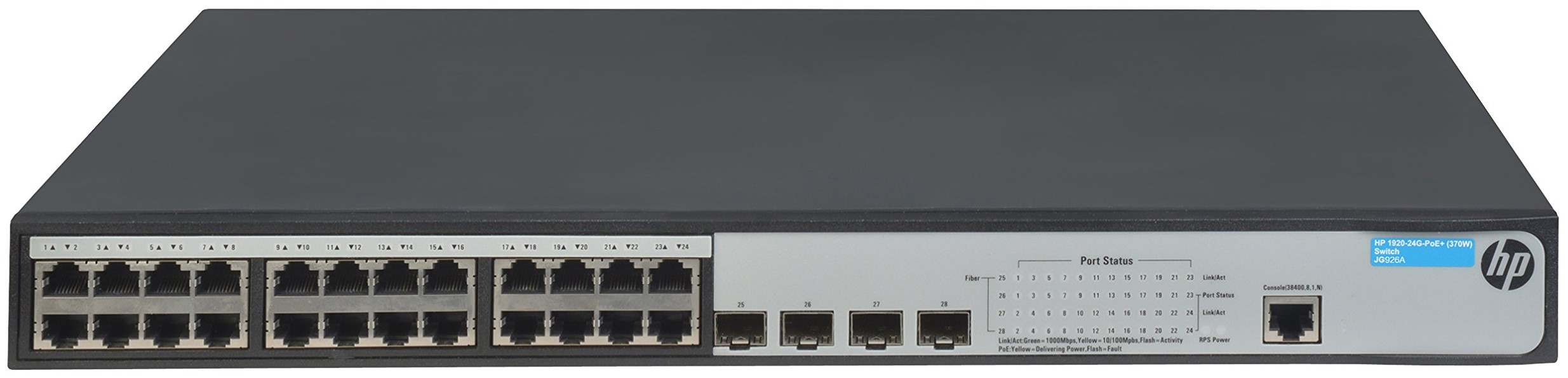 SWITCH HP Officeconnect 1920 24-Ports Gigabit (4) 1G SFP POE+ w/ Rkmnts