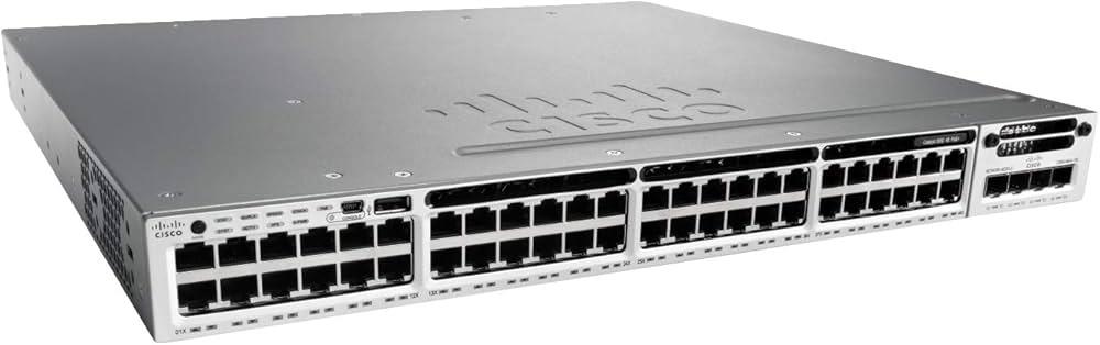 SWITCH CISCO WS-C3850-48T-S 48-Ports Gigabit 2x PSU 350W (P/N: PWR-C1-350WAC) w/ Rkmnts