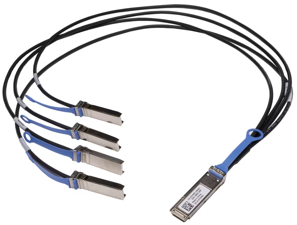 Cable Dell Networking DAC-QSFP-4SFP-10G-1M 40G QSFP+ to 4 x 10G SFP+ Passive Direct Attach Copper Breakout 1m QSFP-4SFP10G-CU1M NEW