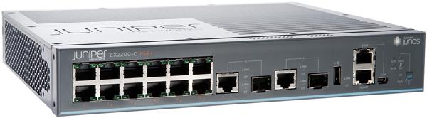 SWITCH JUNIPER EX2200 12-Ports Gigabit (2) 1G SFP POE+ 12 w/ Rkmnts